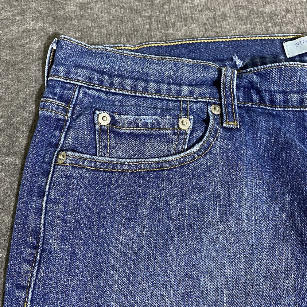 Levi's 505 Straight Leg Jeans Women 16 M 36x30 Blue Denim Mid-Rise Stretch Pants - Picture 14 of 16